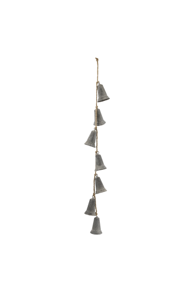 guirlande zinken kerstklokjes (7 stuks)