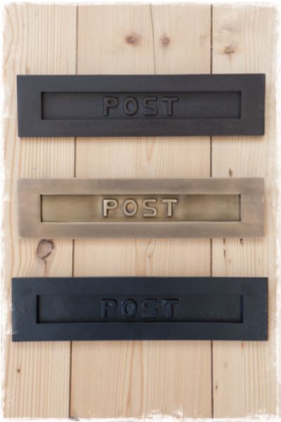 brievenbus gleuf zwart, oud brons, antiek ijzer