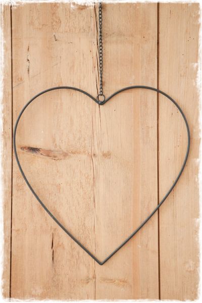 Decoratiering hart - zwart (20cm / 30cm)