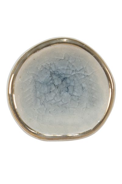 kastknop wit met goud 45mm