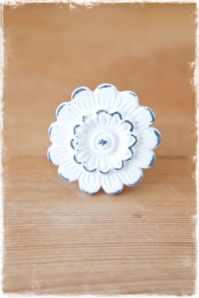 deurknopje witte dubbele bloem