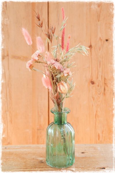 droogbloemen zalm roze mini boeketje 30cm