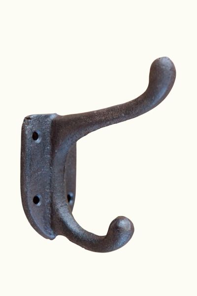 kapstokhaak robuust stoer gietijzer bruin zwart 11cm hoog
