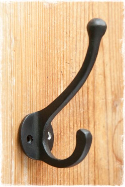 dubbele kapstokhaak zwart 11cm
