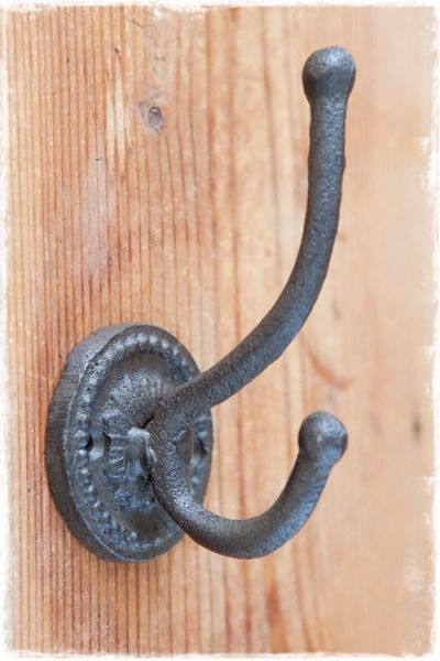 Dubbel kapstokhaak - bruin/zwart (13x6x6,5cm)