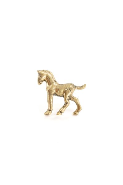 gouden deurknop paardje met antiek finish