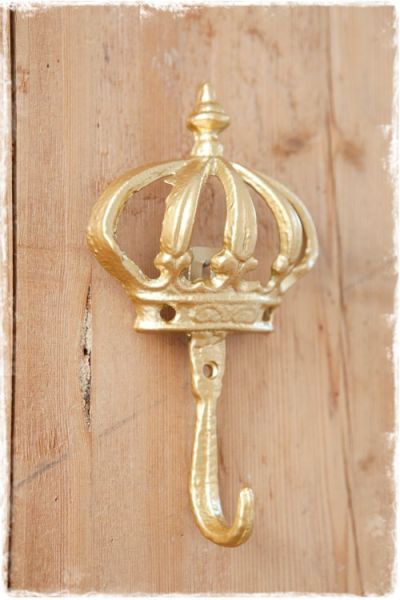 gouden kapstokhaak kroon 17cm