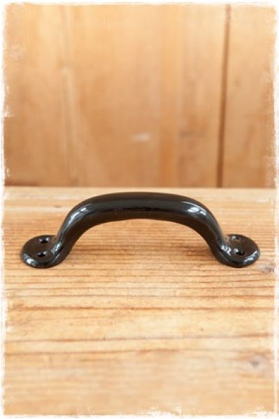 zwart handgreepje glanzend 12cm