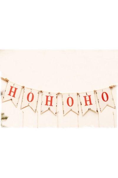 ho ho ho banner kerstdecoratie rood wit