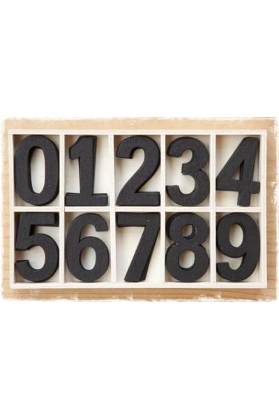 cijfers houten zwart - janenjuup