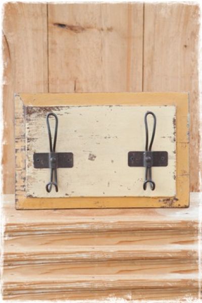 Kapstok sloophout- geel (36x24cm)