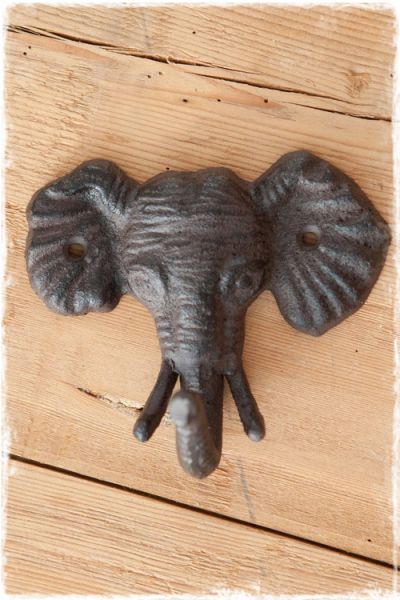 kapstokhaak olifant gietijzer bruin zwart