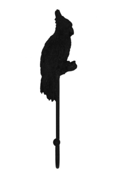 haak papegaai in goud of zwart (12,5cm)-zwart