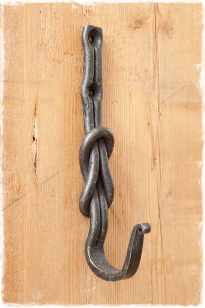 grote zwarte kapstokhaak smeedijzer 18cm