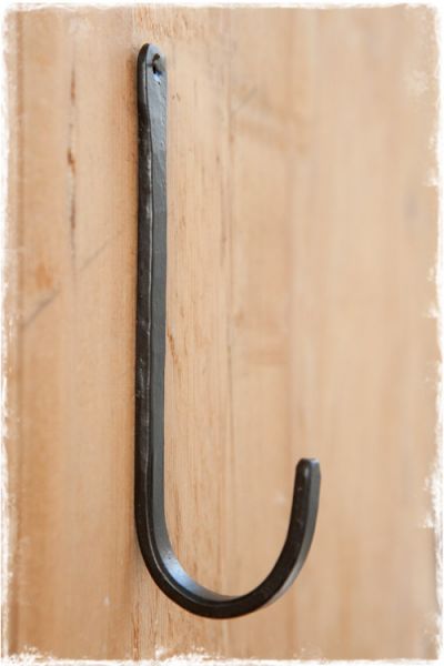 kapstokhaak smeedijzer zwart lang 17cm