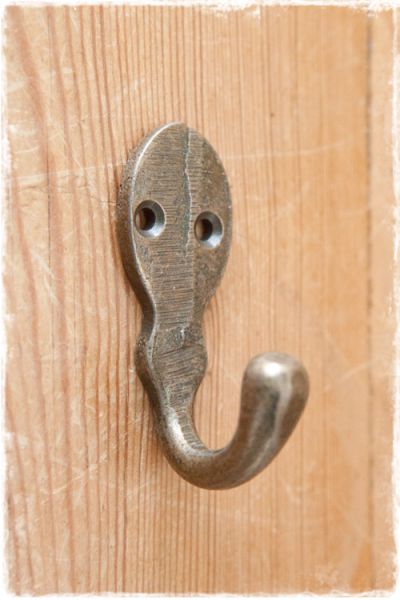 kapstokhaakje oud messing 6,5cm