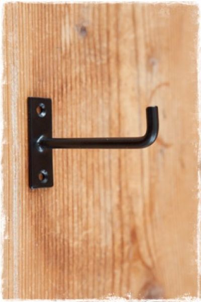 Recht kapstokhaakje smeedijzer - zwart (9cm)