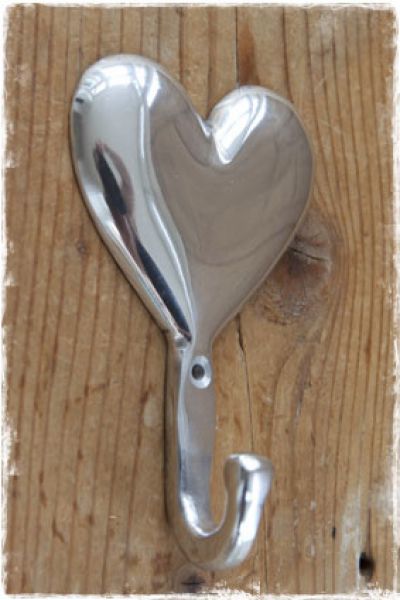 kapstokhaak hart zilver aluminium - zelf kapstok maken - janenjuup webwinkel brocante woonaccessoires