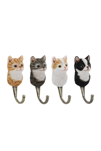 kapstokhaakjes katten 12cm