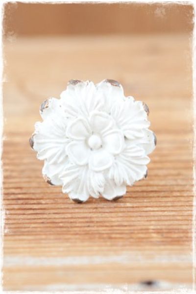 deurknopje witte dubbele bloem