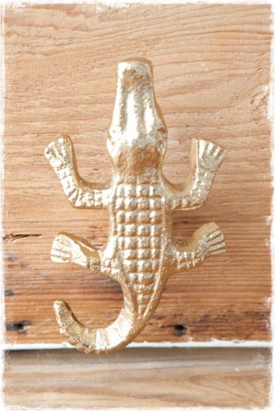 Deurknop krokodil- goud (5,5x3,3cm)