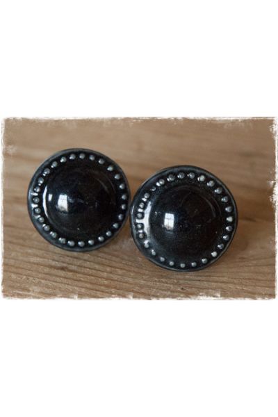 ladeknopje deurknopje porselein rond klein zwart - janenjuup