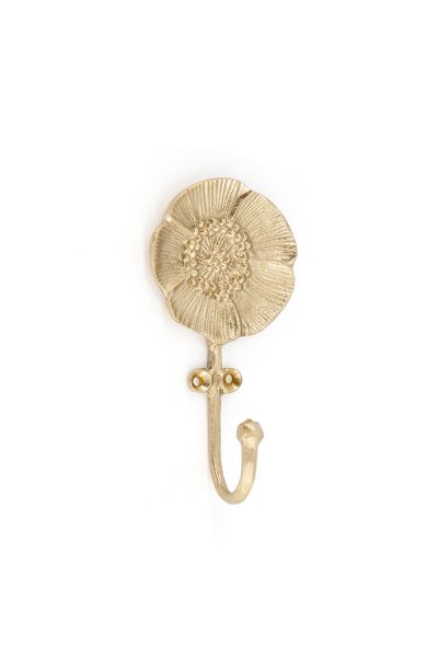 wandhaak gouden bloem klaproos 11cm
