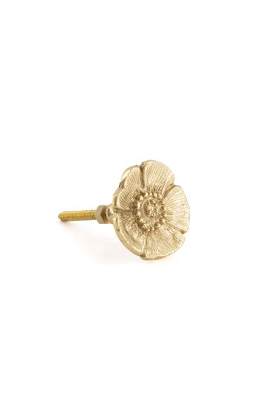 gouden deurknopje bloem klaproos 4cm