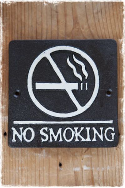 no smoking sign tekstbordje zwart wit - janenjuup webwinkel