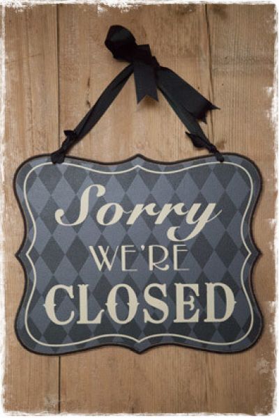 open closed bord brocante voor winkel kantoor bar restaurant - janenjuup