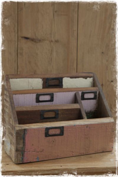 postbakken oud roze geverfd sloophout werkplek bureau - janenjuup webwinkel brocante landelijke woonaccessoires