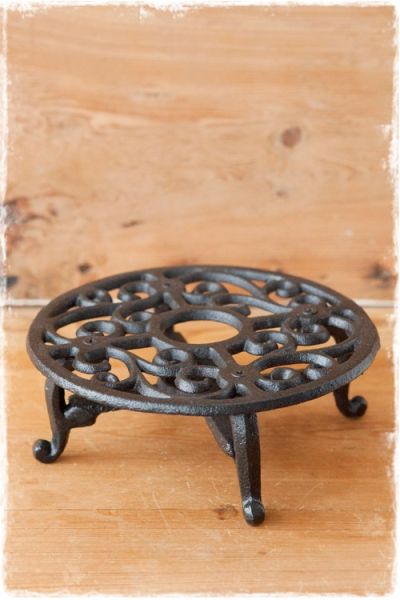 rechaud zwart gietijzer rond 1 waxinelichtjes houder 18cm