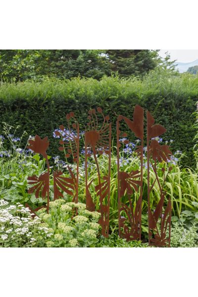 Trellis bloemen - roest (117cm)