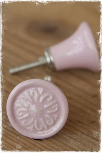 roze ladeknoppen deurknoppen rond keramiek porselein - janenjuup