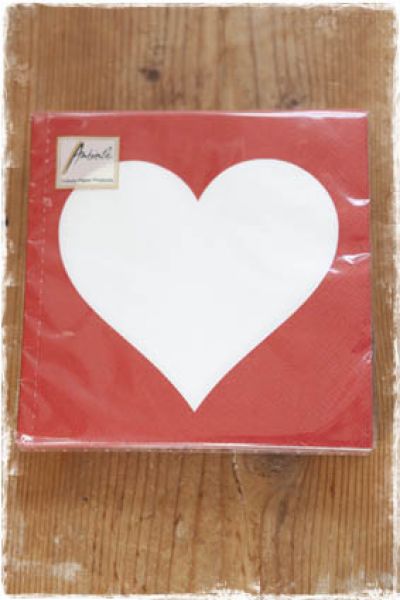 servetten rood wit hart - lunch servet - janenjuup webwinkel online kopen