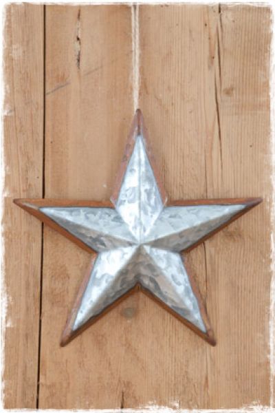 kerstdecoratie industrieel verzinkte ster met roest 21,5cm