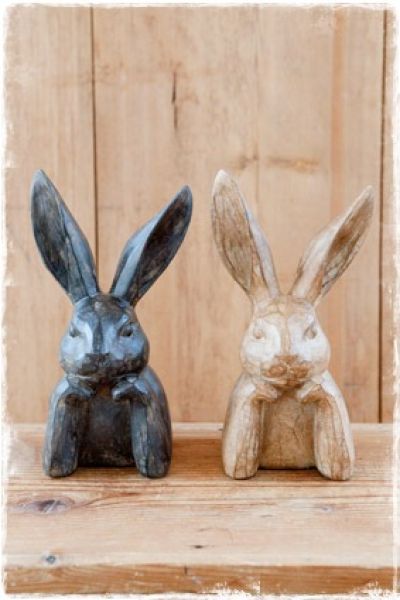 Stoere paashaas - naturel of zwartbruin (20cm)