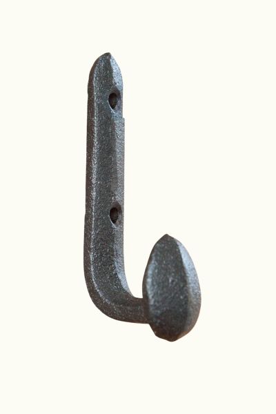 zwarte kapstokhaak gietijzer gebogen nagel 10cm