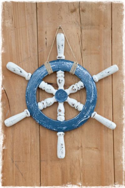 stuurwiel schip decoratie - woonaccessoires zee strand - 42cm