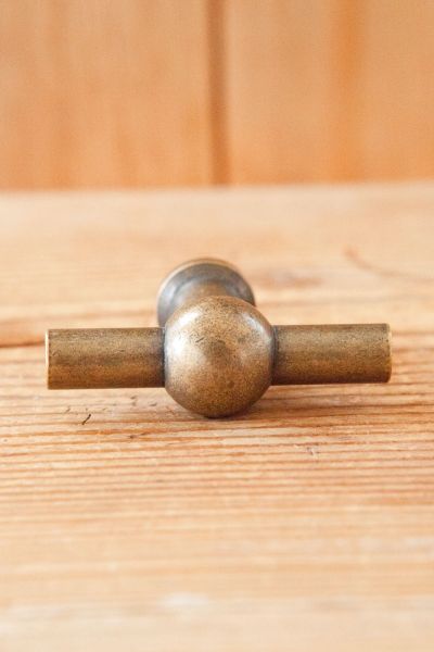 T-greep - antiek messing (55mm)