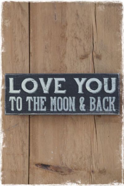 tekstbordje - love you to the moon and back - janenjuup webwinkel