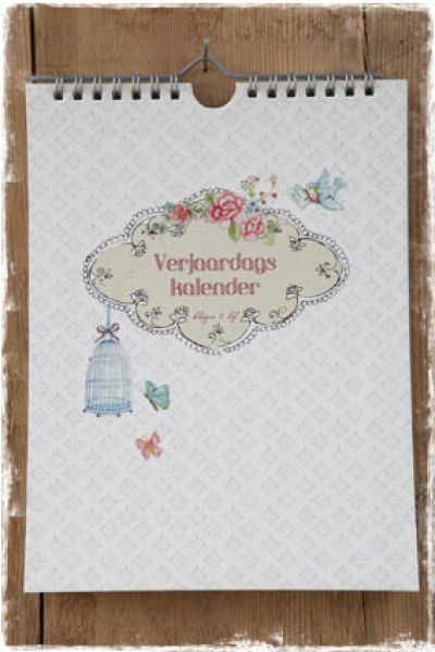 verjaardagskalender brocante clayre eef 17 x 22 cm - webwinkel janenjuup