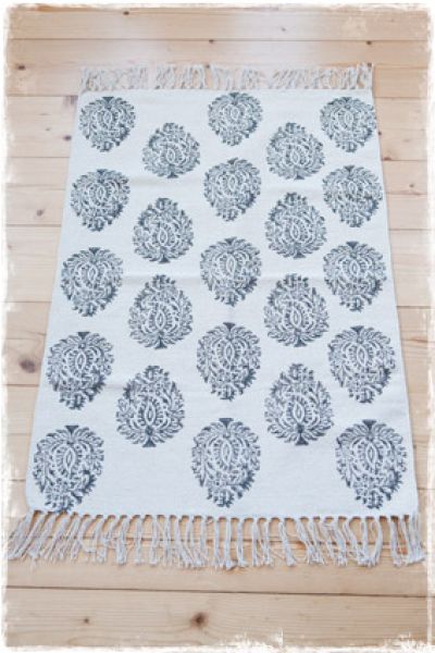 vloerkleedje zwart wit print