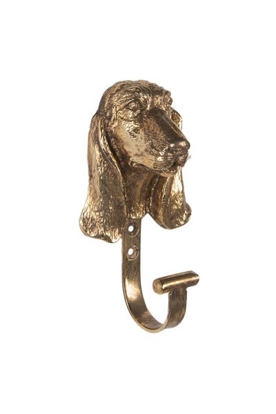 kapstokhaken goud hond 13cm