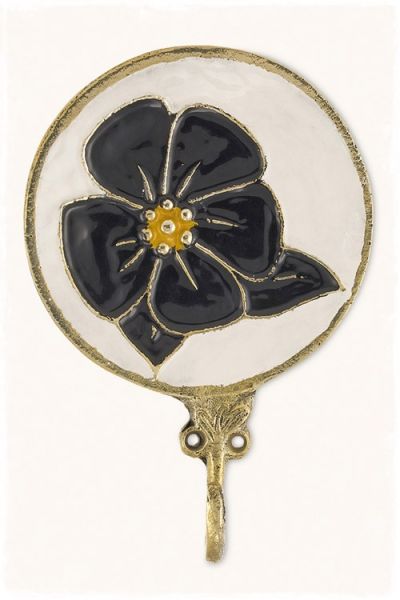 wandhaak gouden bloem klaproos 11cm