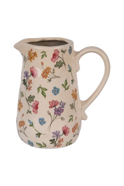 Decoratieve waterkan met bloemetjesmotief