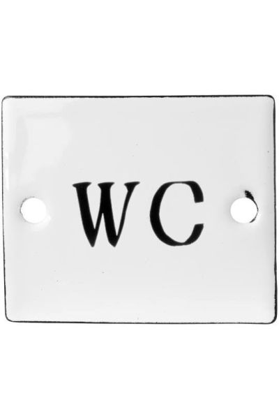 toilet tekstbordje emaille vierkant