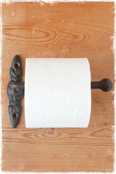 toiletrolhouder gietijzer landelijk zwart
