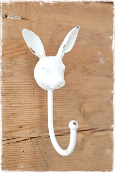 witte kapstokhaak konijn 7cm