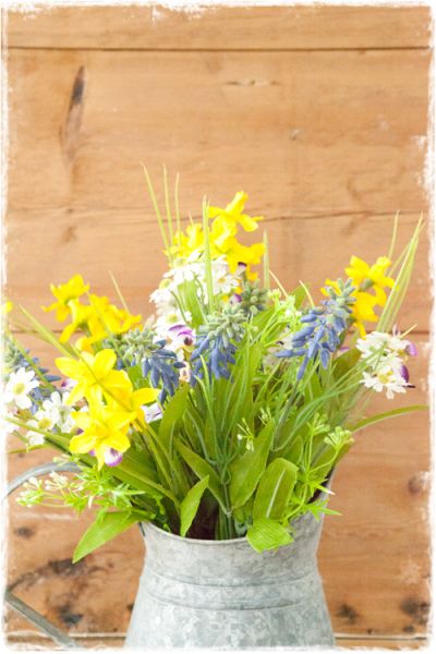 Veldboeket zijden bloemen 'lentebloemen' (38cm)